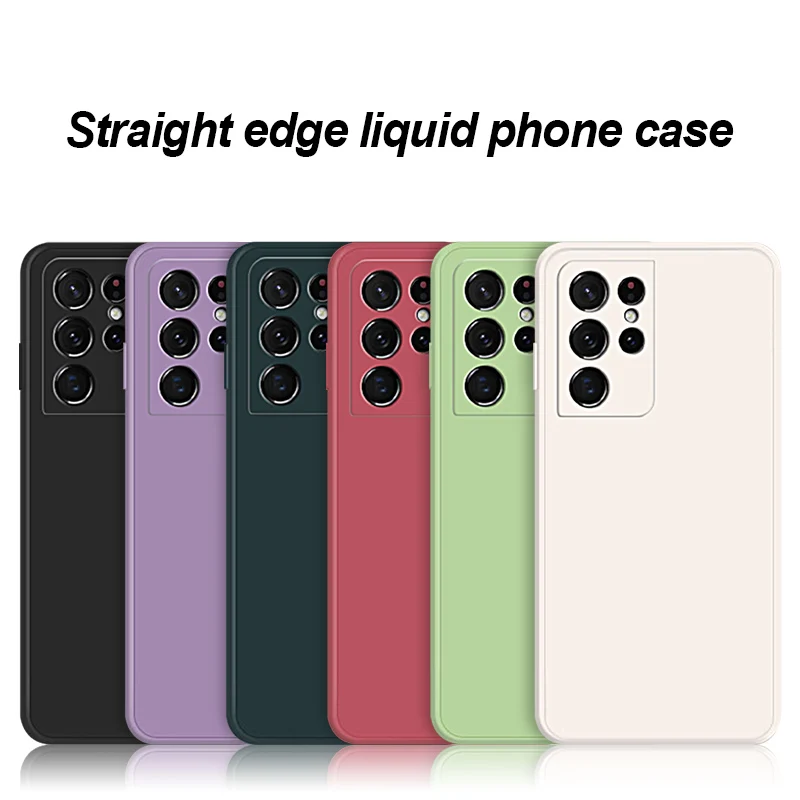 Silicone Phone Case For Samsung Galaxy S21 Ultra Plus S20 FE Protective Full Cover Case For Samsung S 21 Ultra Protection Caqa
