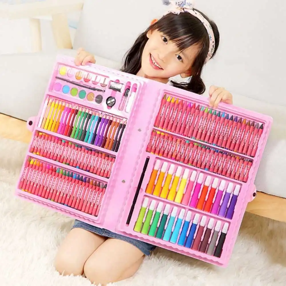 

42/86/168 children draw watertight pens drawing set colourful pencils pencil toy drawing artwork marker school supplies