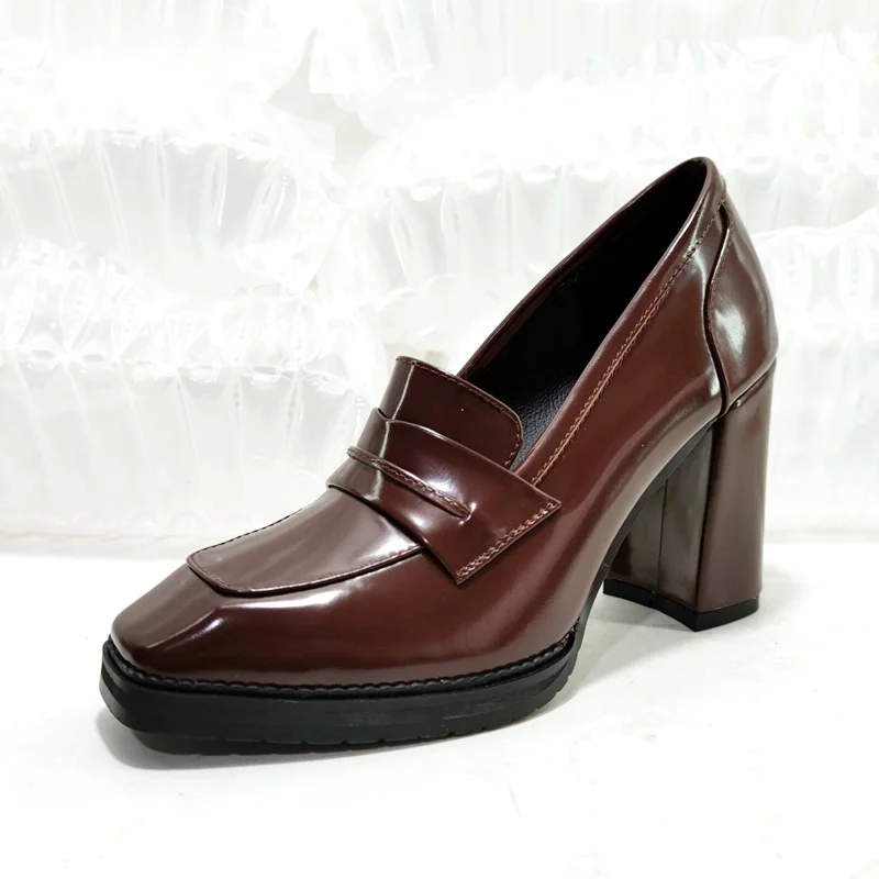 

classic pumps brand genuine leather high heels pumps women shoes sexy pumps black red shoes slip-on ladies party dress OL shoes