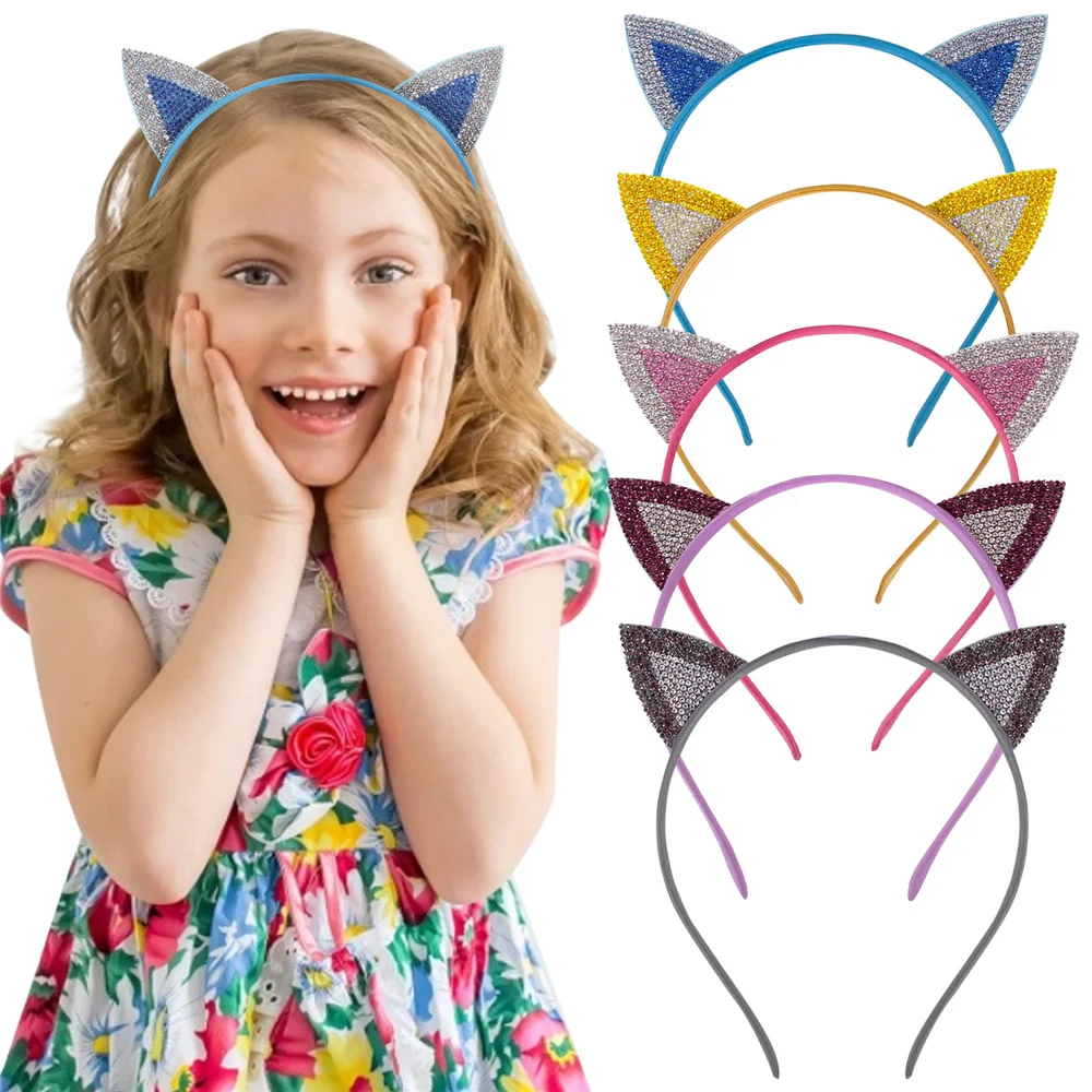 

Candygirl милый ободок для волос для девочек Корона кошачьи ушки ободок для детей Кристальный алмаз ободок мультфильм украшение для волос аксес...