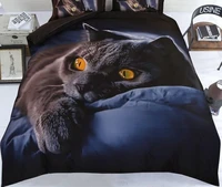 3d printed animal cat duvet cover set adult kids comforter bedding sets single full double bed linen cute home textile