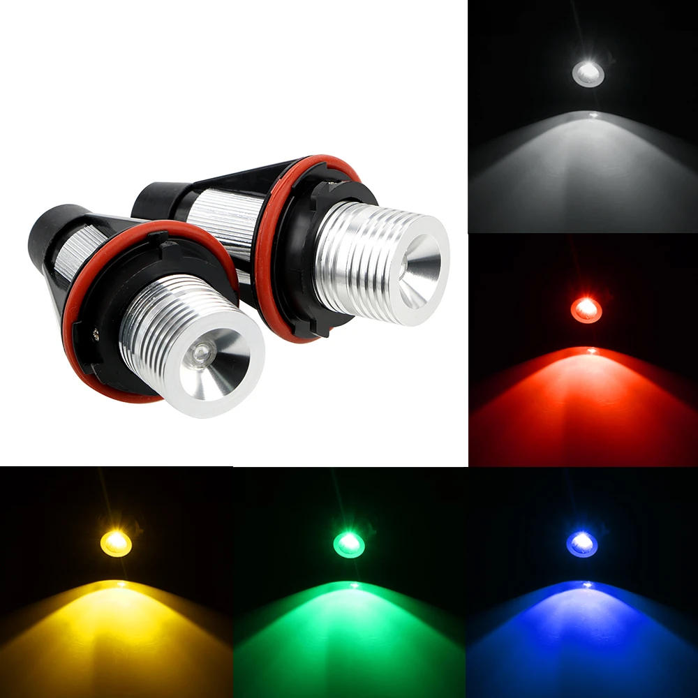 2Pcs LED Angel Eyes Marker Light Bulbs for BMW E39 E53 E60 E61 E63 E64 E65 E66 E87 525i 530i xi 545i M5 Error Free Car Lamps