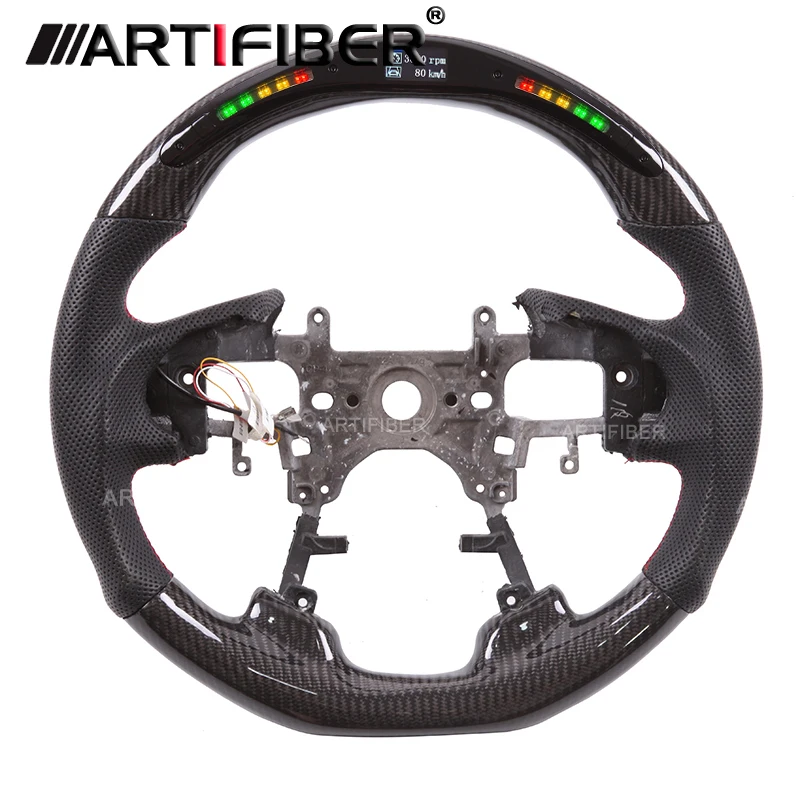 

Race display 100% Real Carbon Fiber LED Steering Wheel for Honda Elysion Pilot,Passport Accord ,