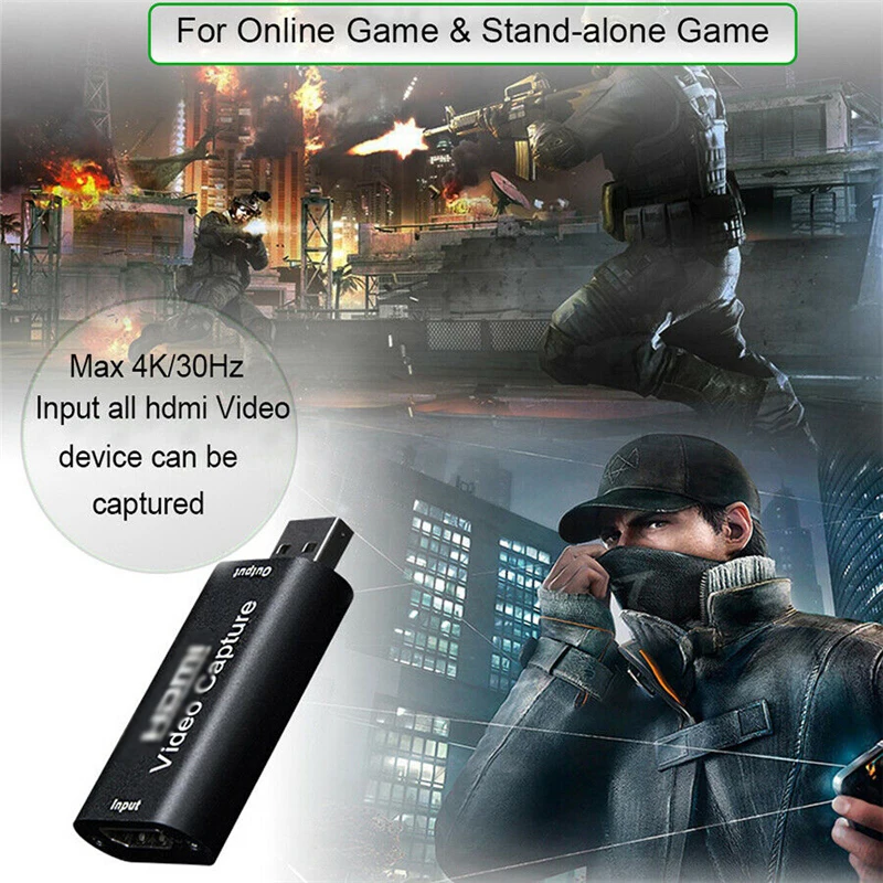 4K Video Capture Card USB To HDMI-compatible Grabber Record Box for PS4 Game DVD Camcorder Camera Recording Live Streaming | Компьютеры и