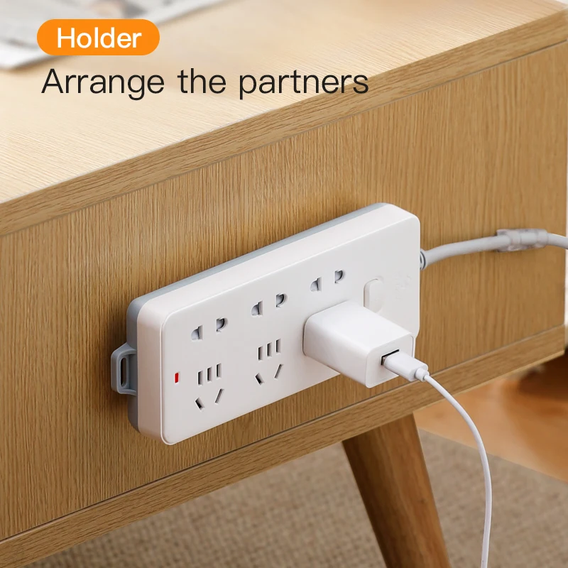 Creative New Wall-Mounted Sticker Punch-free Plug Fixer Home Self-Adhesive Socket Seamless Power Strip Cable Wire Holder | Дом и сад