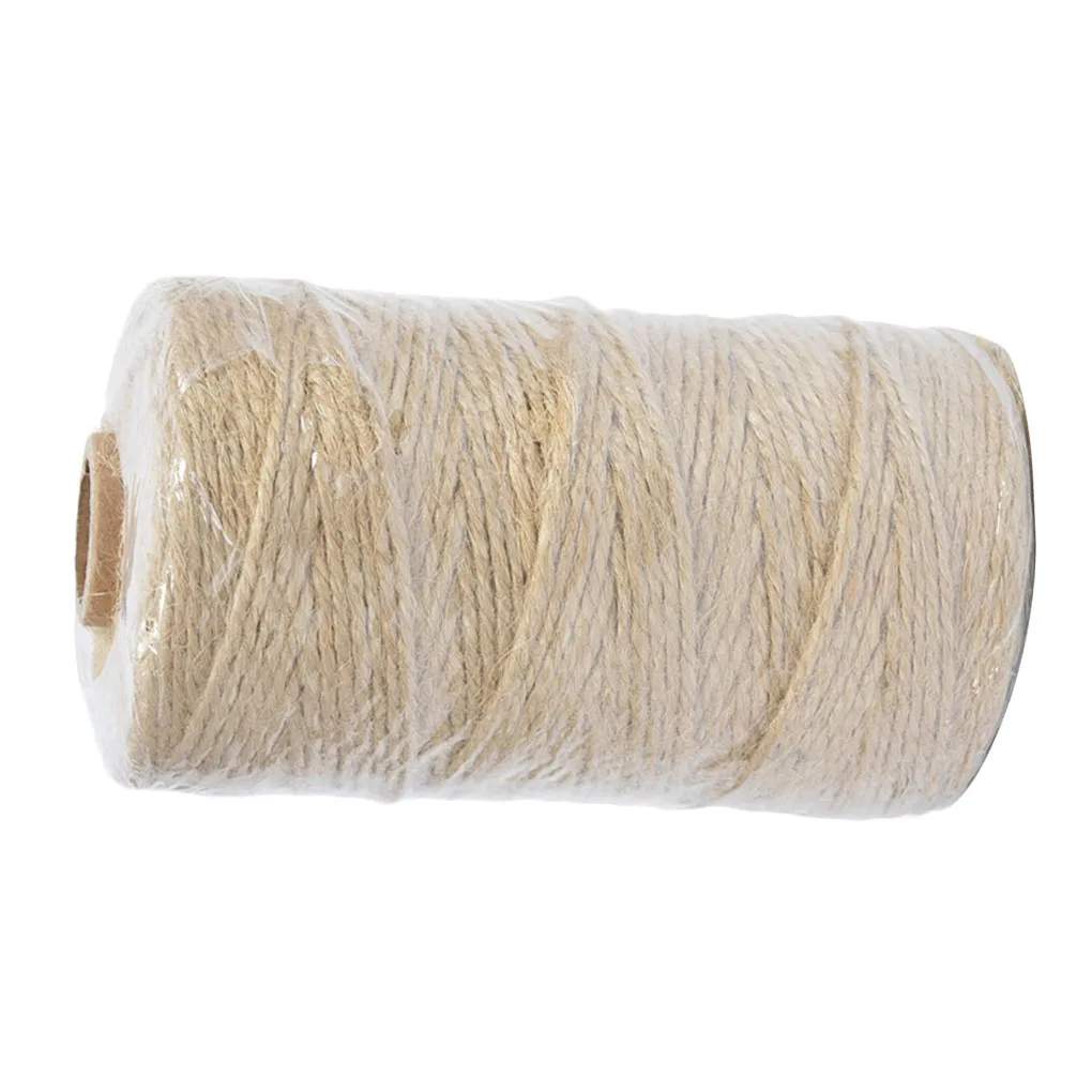 1 рулон натуральный джутовый шпагат 3-слойная джутовая веревка пеньковая шнур для