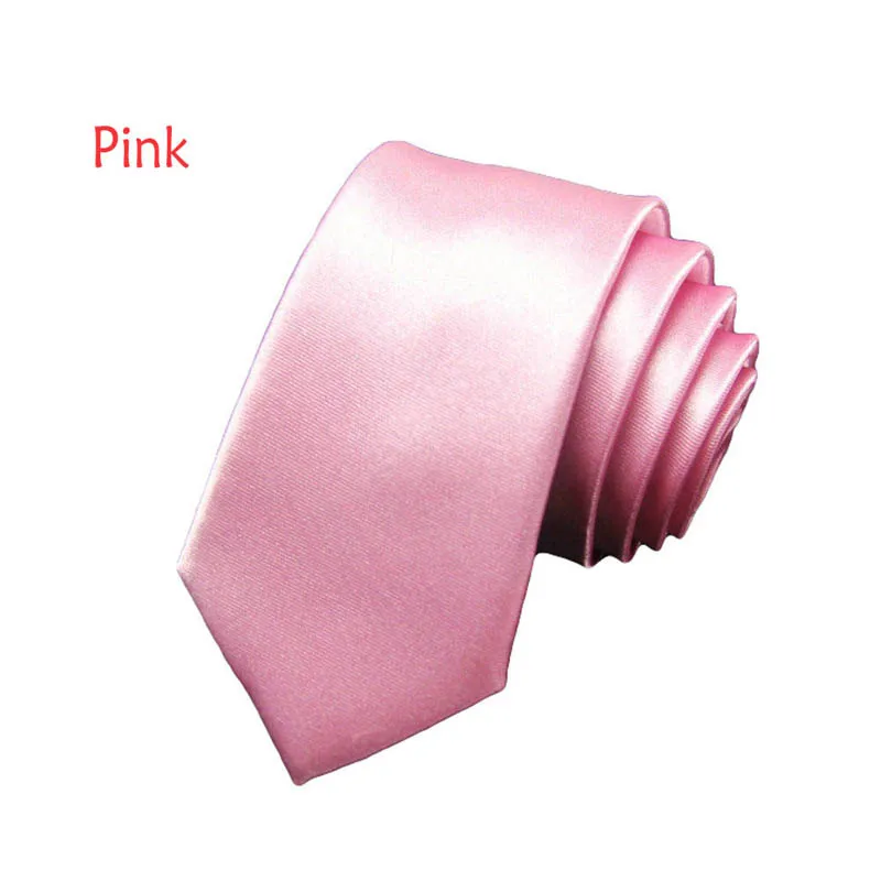 Pink Модные однотонные шейный галстук Для мужчин узкие галстуки классические нормальный 5 см Neckwqear черный, красный желтый Узкий Тонкий галстук-бабочка для Бизнес Вечерние - Цвет: Pink