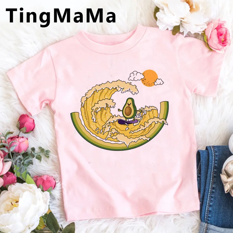 

Avocado t shirt top for teenagers girls camisas fashion summer graphic school clothing