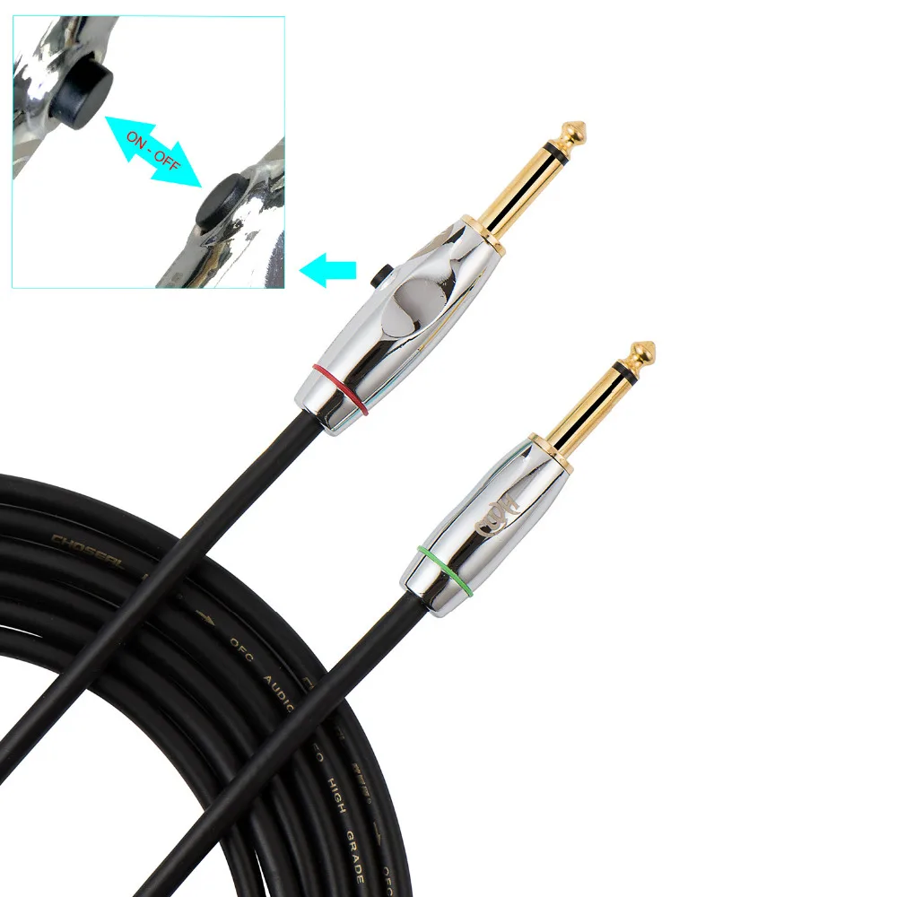 10 футов/15 футов инструментальный гитарный кабель с переключателем вкл/выкл чтобы