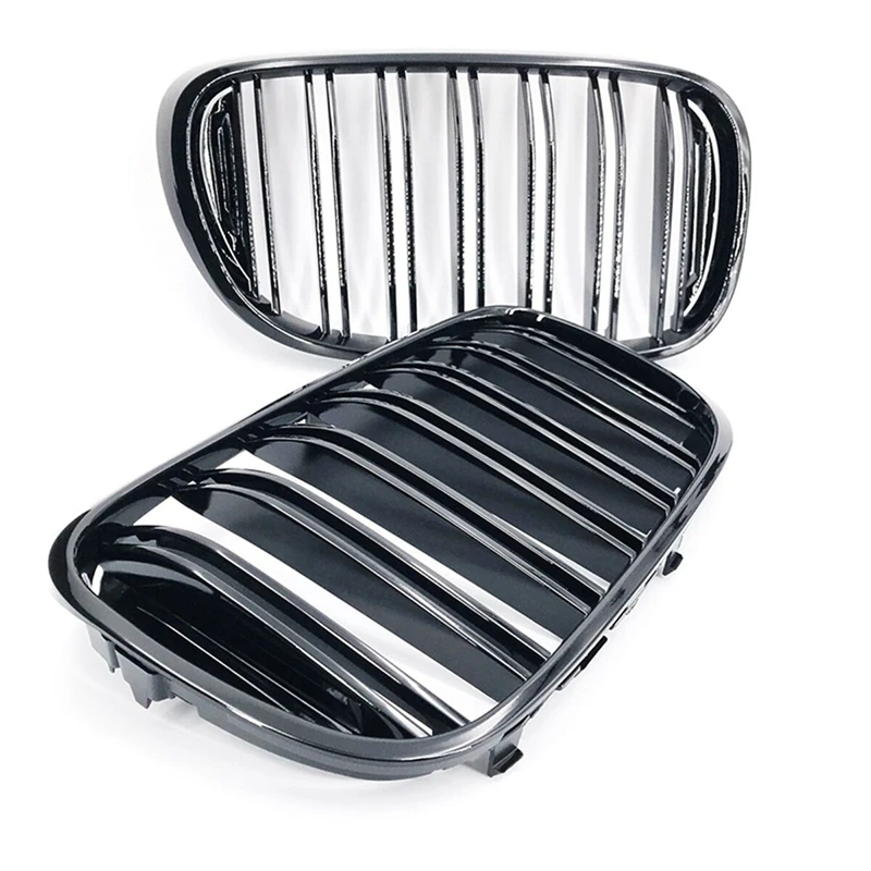 

2 Set Car Accessories: 1 Set Car Double Front Kidney Grill Grille & 1 Set Center Armrest Box Covers Console Box