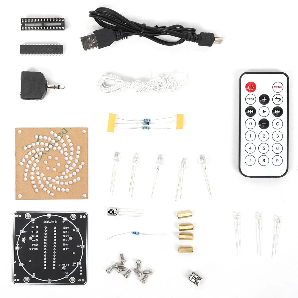 

LED Light DIY Kits Electronic Small Tower Colorful LED Display Remote Control Kit