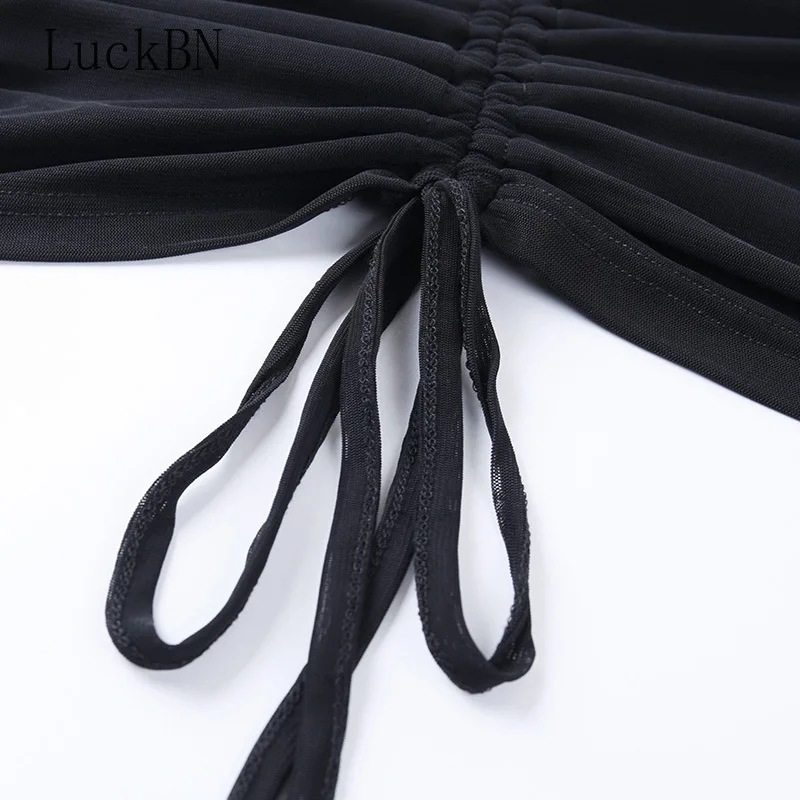 

Drawstring Ruched Sexy Blouse Women Puff Sleeve Off Shoulder Sheer Female Tops and Blouses Spring Shirts Short Streetwear 2021