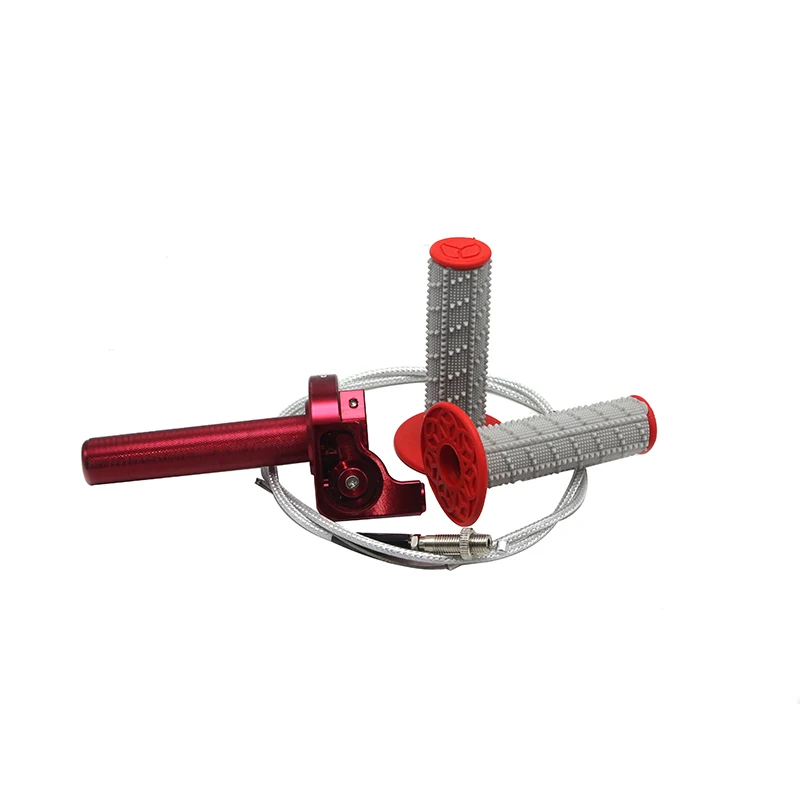 red set Alconstar-22 мм мотоцикл дроссельная заслонка поворотные ручки ЧПУ алюминиевая ручка акселератор мопед скутер Байк питбайк ATV 50cc-350cc - Цвет: red set