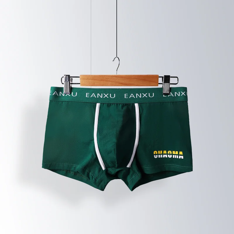 

2021 new cotton men's underwear, comfortable and breathable, middle waist trend, personalized three-dimensional flat angle
