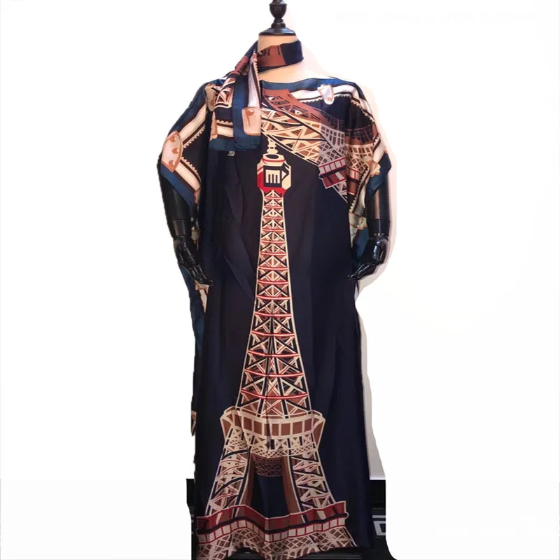 Новинка 2020 г. модные длинные платья из итальянского шелка Дашики с красивым