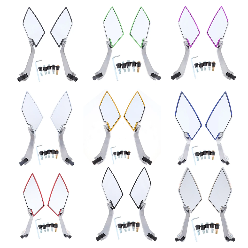 2Pcs Motorcycle Scooter Rear View Side Mirror Blast-Resistant Glass Lens Rotatable for Yamaha RSZ LY149QMG 8 Colors | Автомобили и