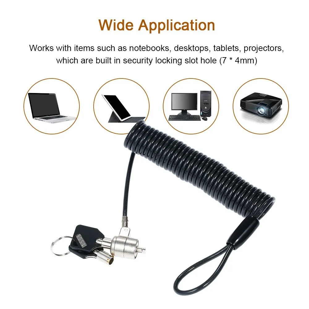 1 шт. индивидуальный ноутбук компьютер ключ безопасности кабель замок цепь H27953 6