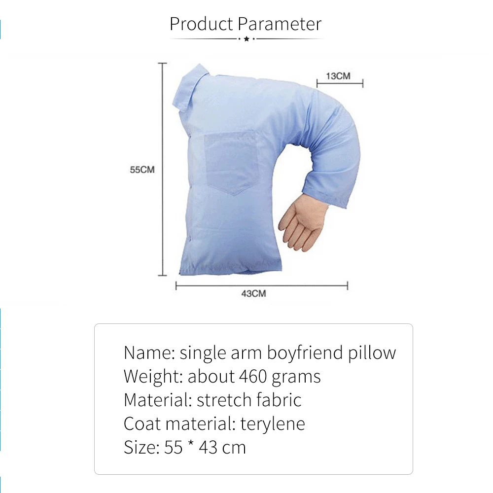 

1Pc Cute Boyfriend Arm Body ShapeThrow Pillow Bed Cushion Girl Pillow Arm Single Person Shape Cute Creative Pillow High Quality