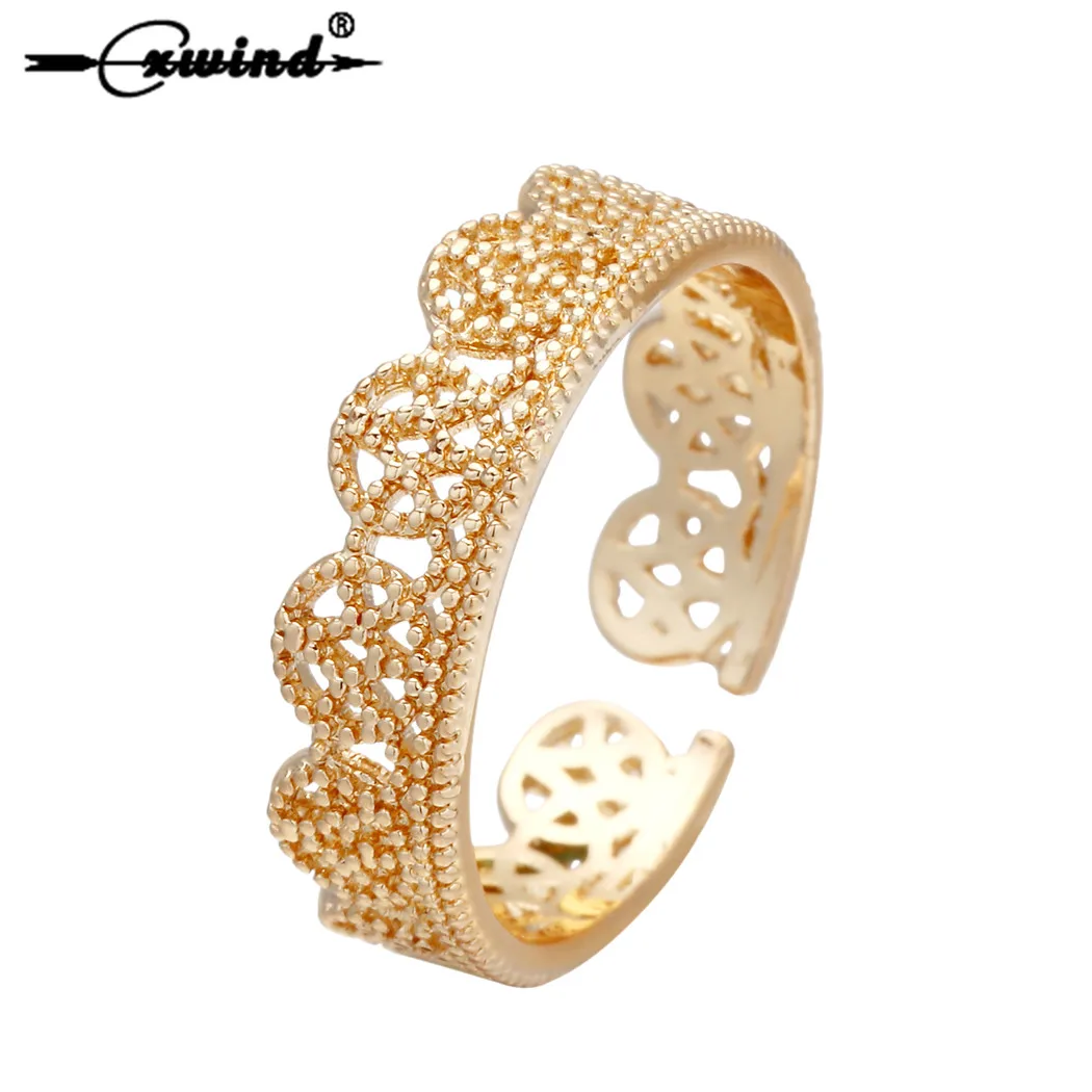 Cxwind модное золотистое кольцо в форме короны для женщин вечеринки свадьбы