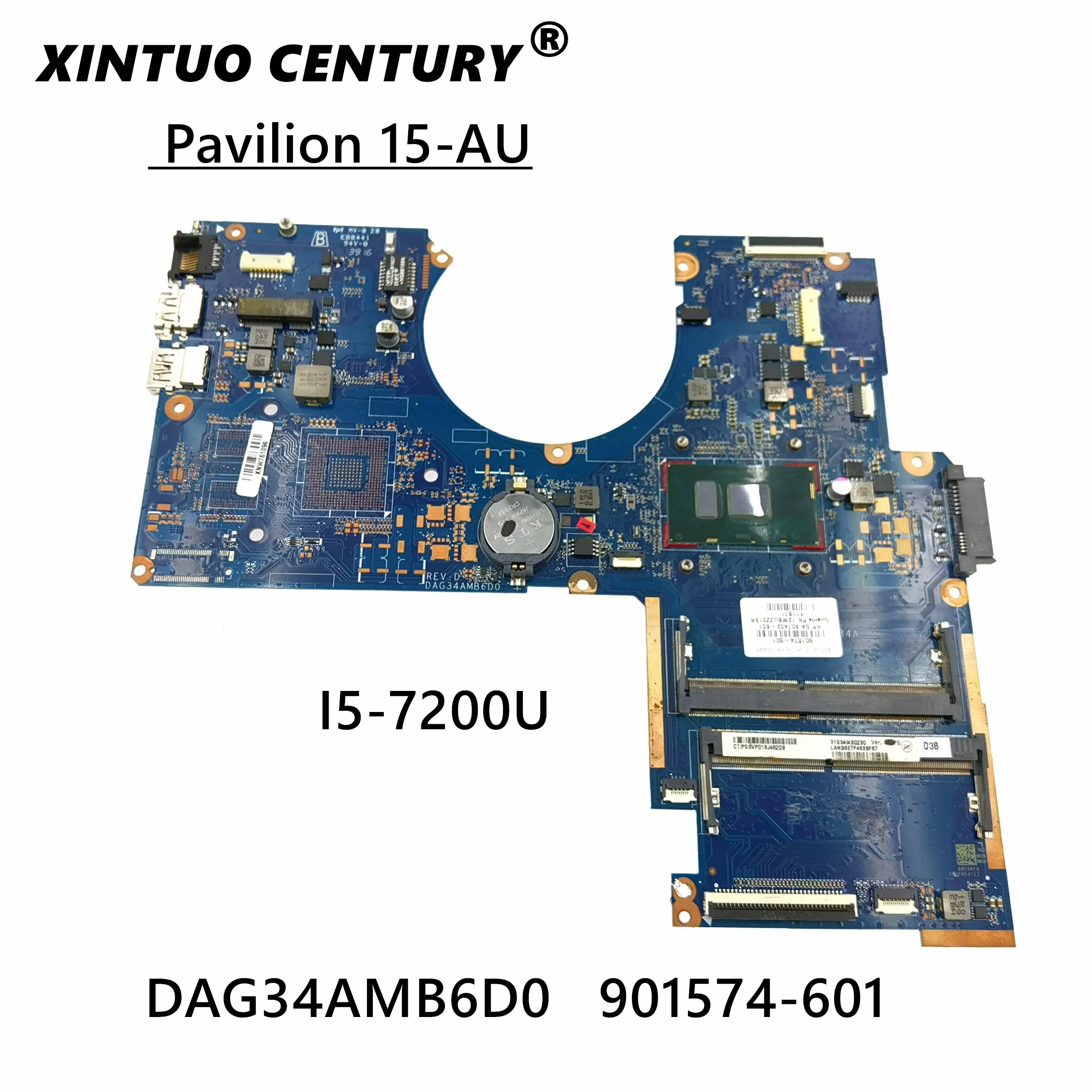 Günstig DAG34AMB6D0 901574-601 901574-001 Für HP Pavilion 15-AU Laptop Motherboard Mit I5-7200U CPU DDR4 Wichtigsten Bord Volle Test