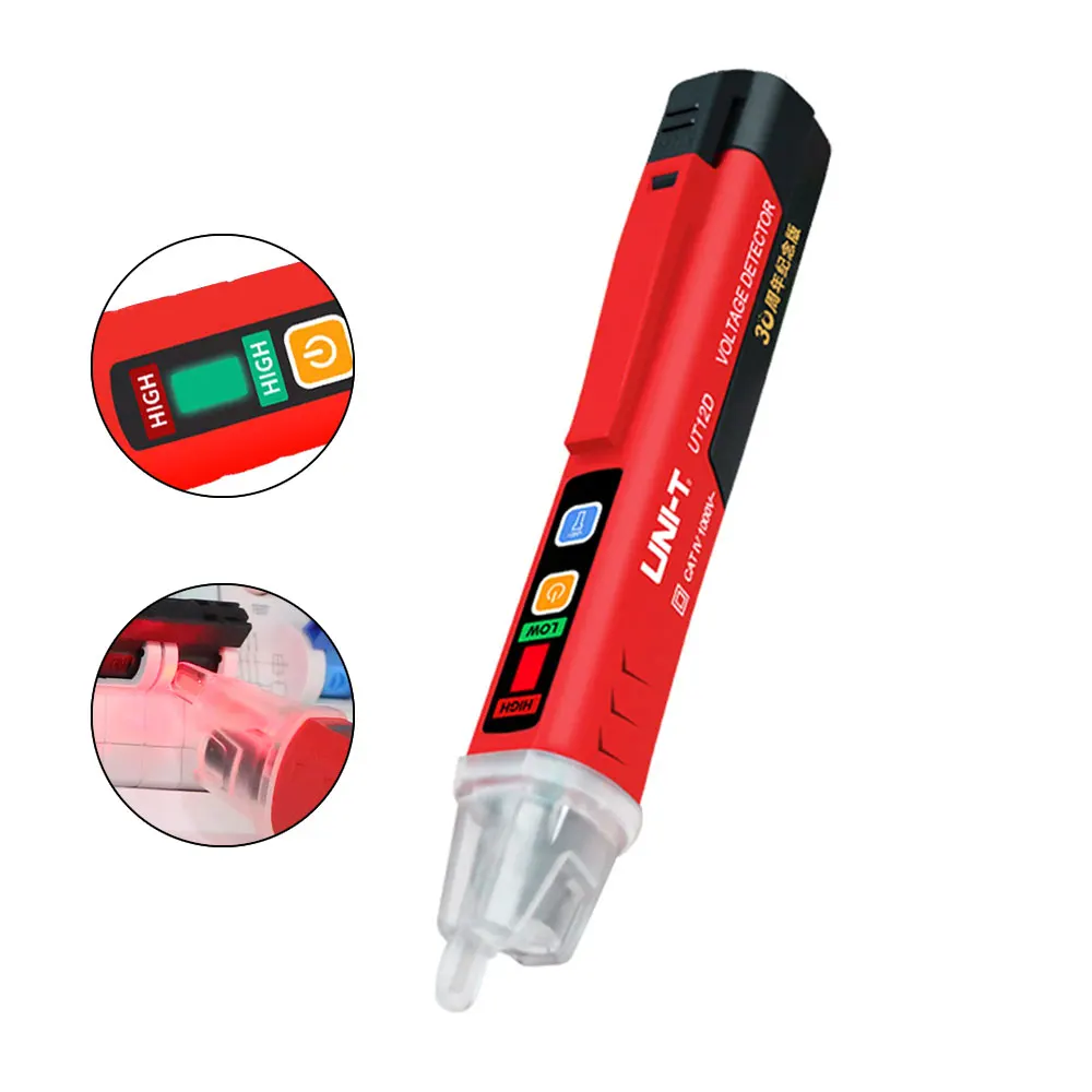 

Флуоресцентный детектор напряжения переменного тока UNI-T UT12D, Бесконтактный тестовый прибор для поиска открытой цепи, 24-1000 В/90-1000 В, электриче...