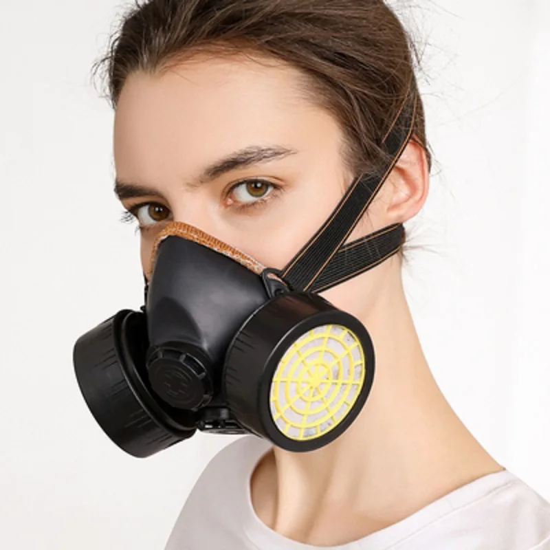 Half-face Gas Respirator Masks with Work Glasses Chemical Anti Particles Painting Industrial Cartridges Safety Protection Mask | Красота и