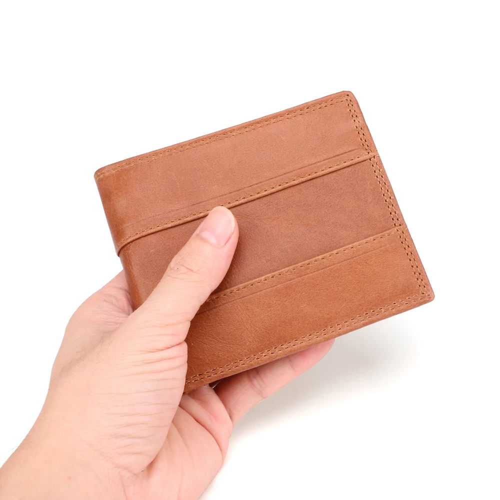 

GENODERN New Short Men Wallet Genuine Leather Male Purse with Coin Pocket Card Holder Bussiness Man Purses Carteira Masculina