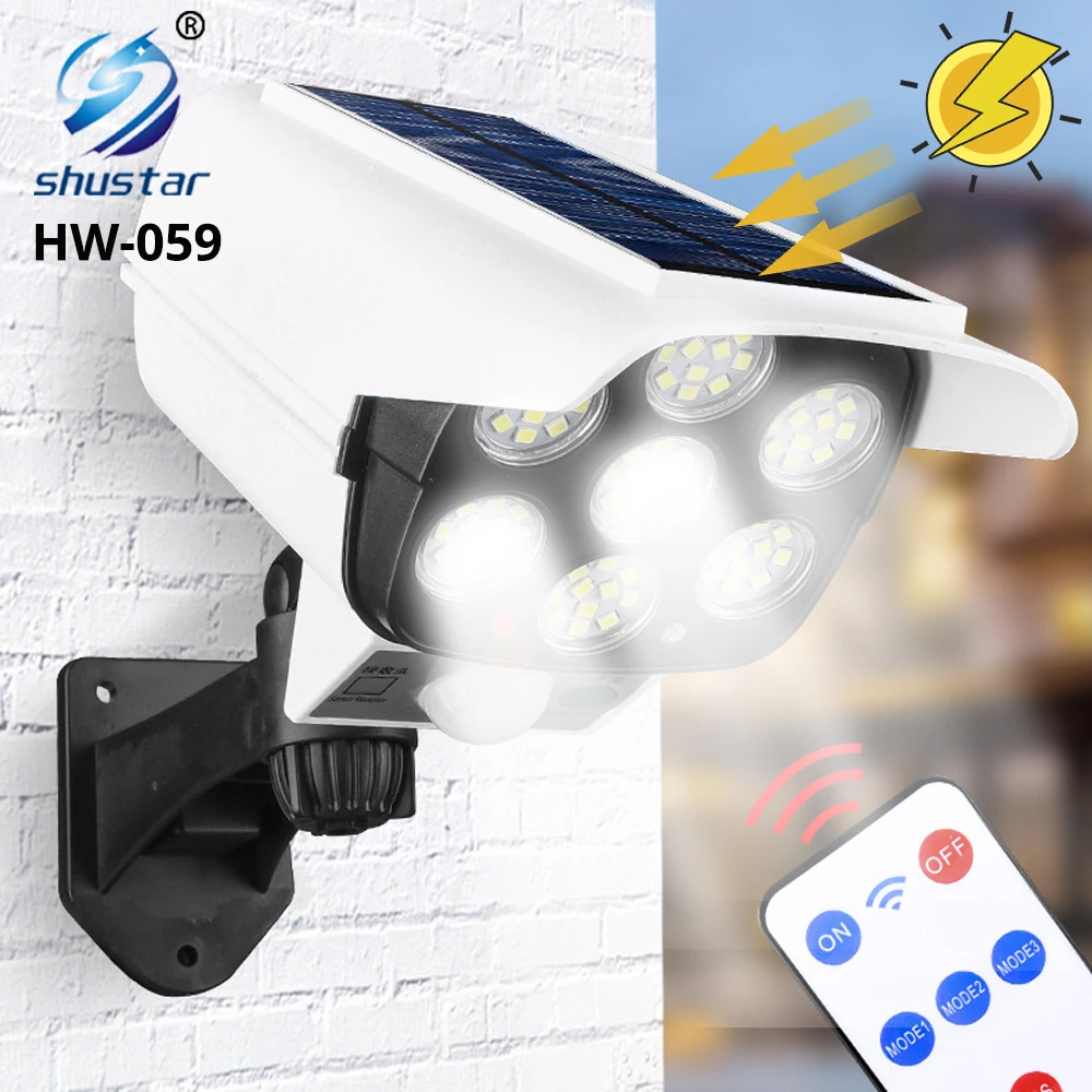 

Solar Light Outdoor Simulation Monitor Solar Wall Lamp with Sensor + Simulation Infrared IP65 Flood Light Waterproof for Garden