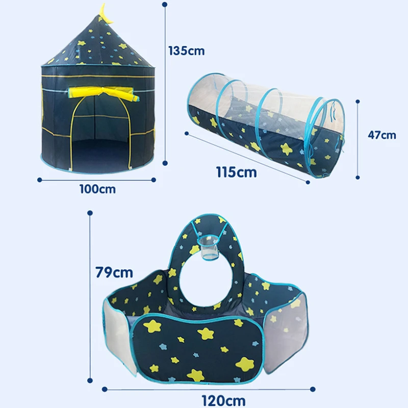 

3 in 1 Children Tent House Toy Ball Pool Portable Children Tipi Tents Crawling Tunnel Pool Ball Pit House Kids Removable Tent