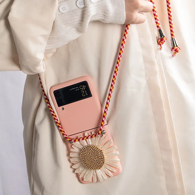 

Чехол-книжка с 3 ремешками для Samsung Galaxy z, чехол-книжка с 3 ремешками, милый чехол Z flip3, роскошный чехол Z flip3