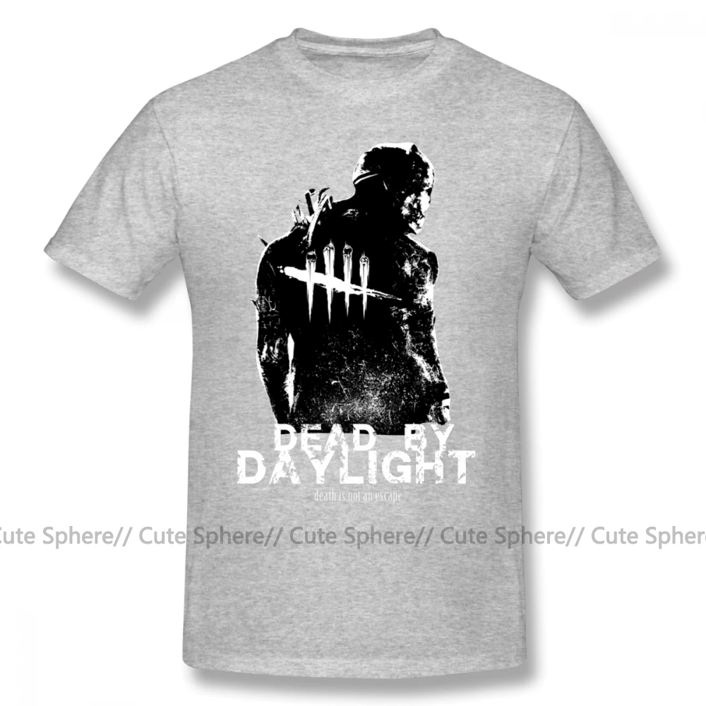 Футболка Dead By Daylight, футболка Dead By Daylight, мужская Милая футболка, 100 хлопок, короткий рукав, летняя, 4xl, футболка с принтом - Цвет: Gray