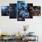 Декор для дома, настенные картины на холсте, 5 шт., дота 2, картины с играми, Hd-принты, современный постер для спальни, модульная рамка