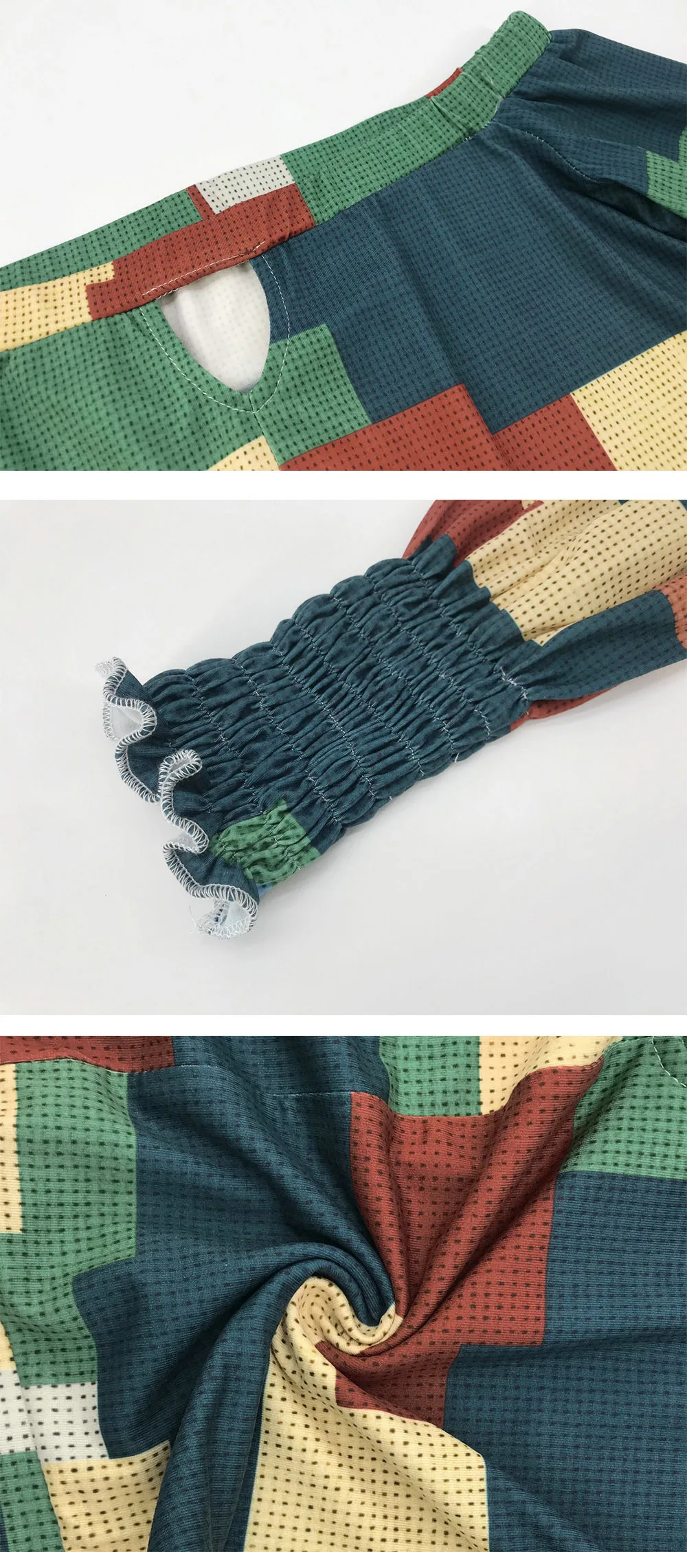 

The 2020 Autumn Fashion Sexy Off Shoulder Hollow Out Printed Lantern Sleeve Women Blouse Sexy Women Crop Tops Long Sleeve Shirt