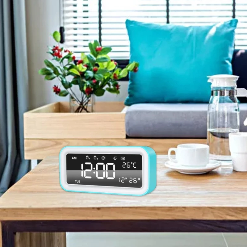 

Домашние и офисные светодиодные цифровые часы с большим дисплеем, Громкий будильник, светильник, Повтор сигнала, диммер, двойной USB для спал...