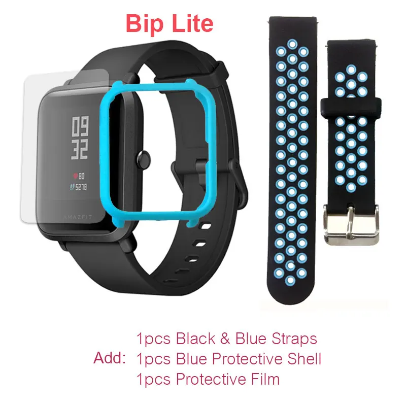 BlackBlueS BlueS F Xiaomi Huami Amazfit Bip Lite умные часы глобальная версия легкие умные часы с 45 днями ожидания gps - Цвет: BlackBlueS BlueS F