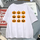 Женская футболка в стиле Хэллоуин с тыквой фонариком, новинка 2021, летние повседневные футболки, футболка в стиле хип-хоп, футболки большого размера в стиле Харадзюку с круглым вырезом