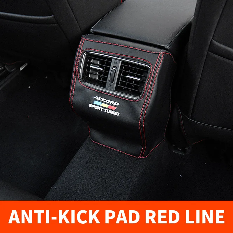 Black red line 1Pcs Для 10-го Honda Accord задняя выхлопная воздушная розетка анти-удар pad центральный подлокотник коробка анти-игра анти-грязный коврик защита - Название цвета: Black red line 1Pcs