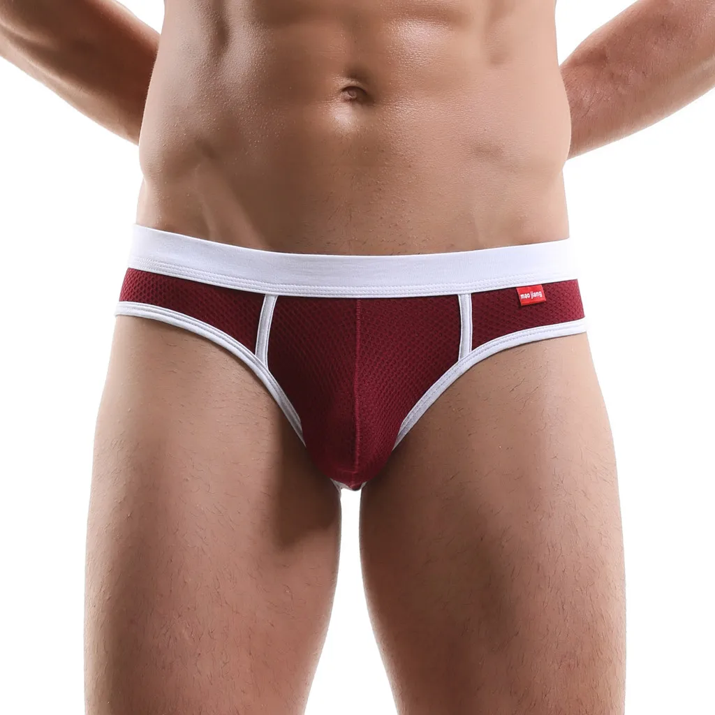 Мужское сексуальное нижнее белье сетка после пустых дышащих брюки со свободной