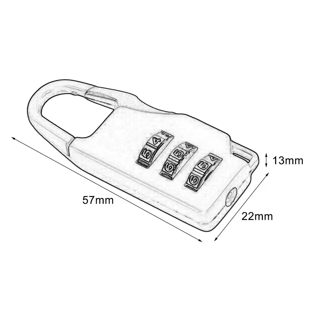 

Security 3 Combination Travel zinc alloy Suitcase Luggage Bag Jewelry Boxes Tool Chests Code Lock Zipper Padlock