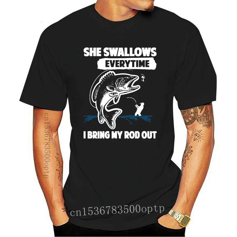 

Новинка 2021, футболка с надписью «She swвозьми Everytime Fishing Bring My Rod Out»