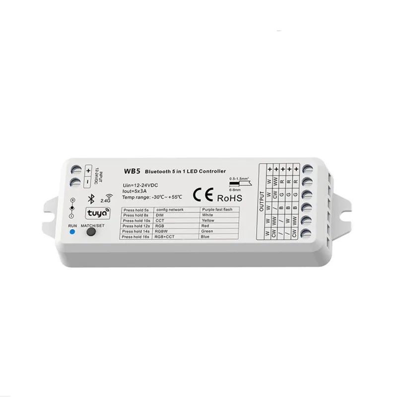 RF 5 в 1 светодиодный контроль ler WB5 Bluetooth совместимое Голосовое управление RGB RGBW + CCT