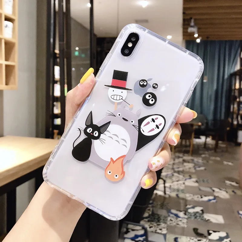 Original Miyazaki Hayao Ghibli Totoro Spirited Away No Face Man Cute Soft Silicon Phone Case for iphone 11 Pro Max xr xs 8 7plus | Мобильные