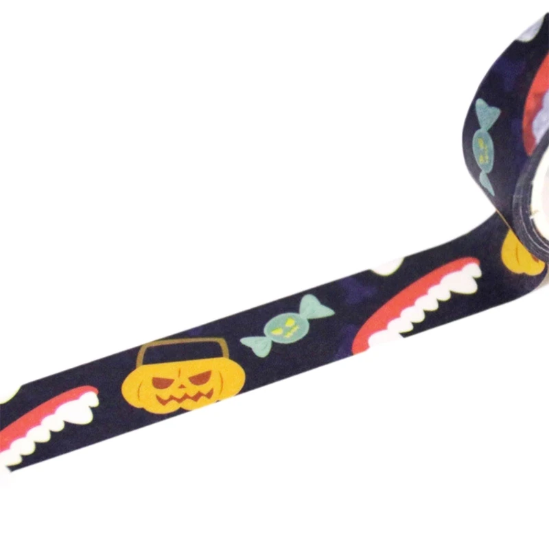 

5 Rolls Halloween Washi Tape Set Cartoon Pumpkin Bat Decorative Ribbon Stickers 875B