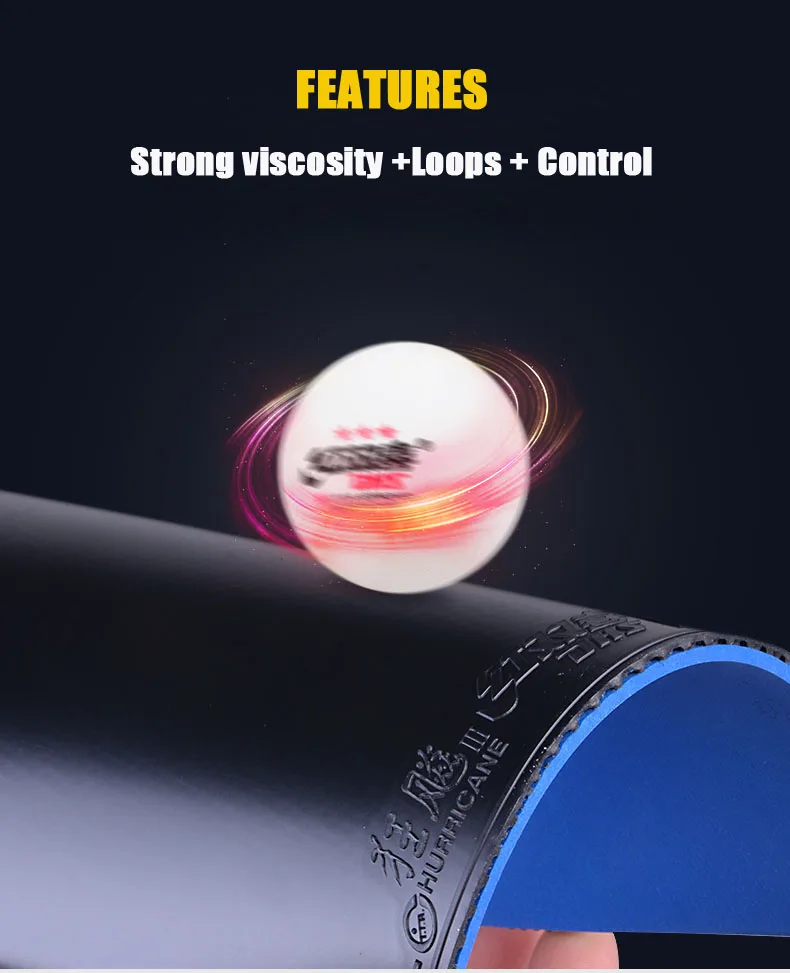 DHS Original hurricane 3 provincial Attack Loop Orange Blue sponge Pips-In Table Tennis PingPong Rubber with Pimples In | Спорт и