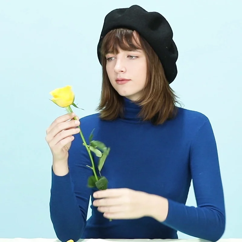 

Custom Large Head Circumference Beret With Classic Retro Lining And Versatile Autumn Winter Wool Temperament Painter's Hat