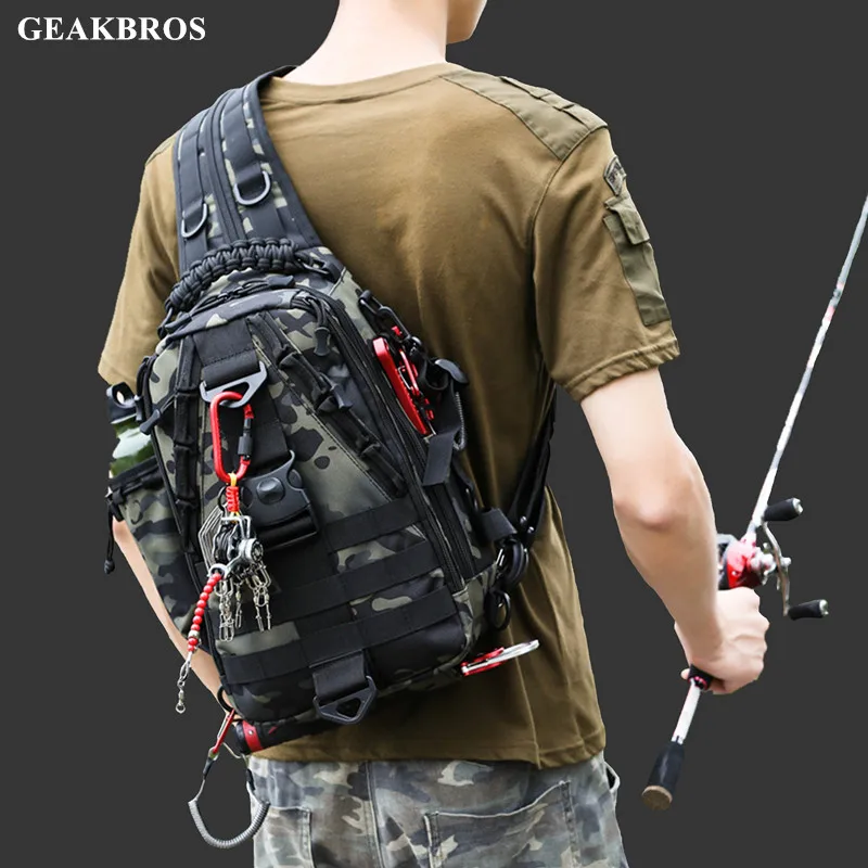 

Сумка для рыболовных снастей, 2 размера, мужской военный тактический рюкзак на плечо для походов, спорта на открытом воздухе, кемпинга, альпинизма, нагрудная сумка через плечо