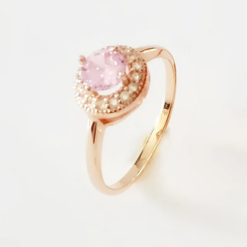 Женские кольца роскошные свадебные ювелирные изделия Трендовое розовое золото