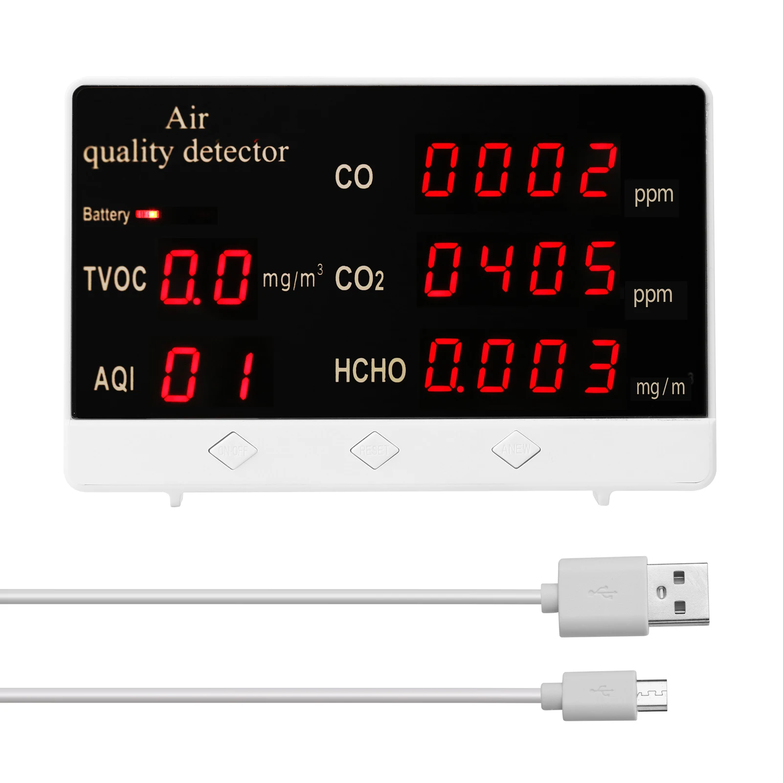 

Многофункциональный тестер качества воздуха, измеритель CO2 TVOC, измеритель температуры и влажности, углекислый газ монитор-детектор газа