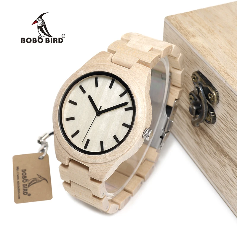 

relogio masculino BOBO BIRD Wooden Men Watches Bamboo Quartz WristWatch Male Wood Strap Clearance sale erkek kol saat Drop ship