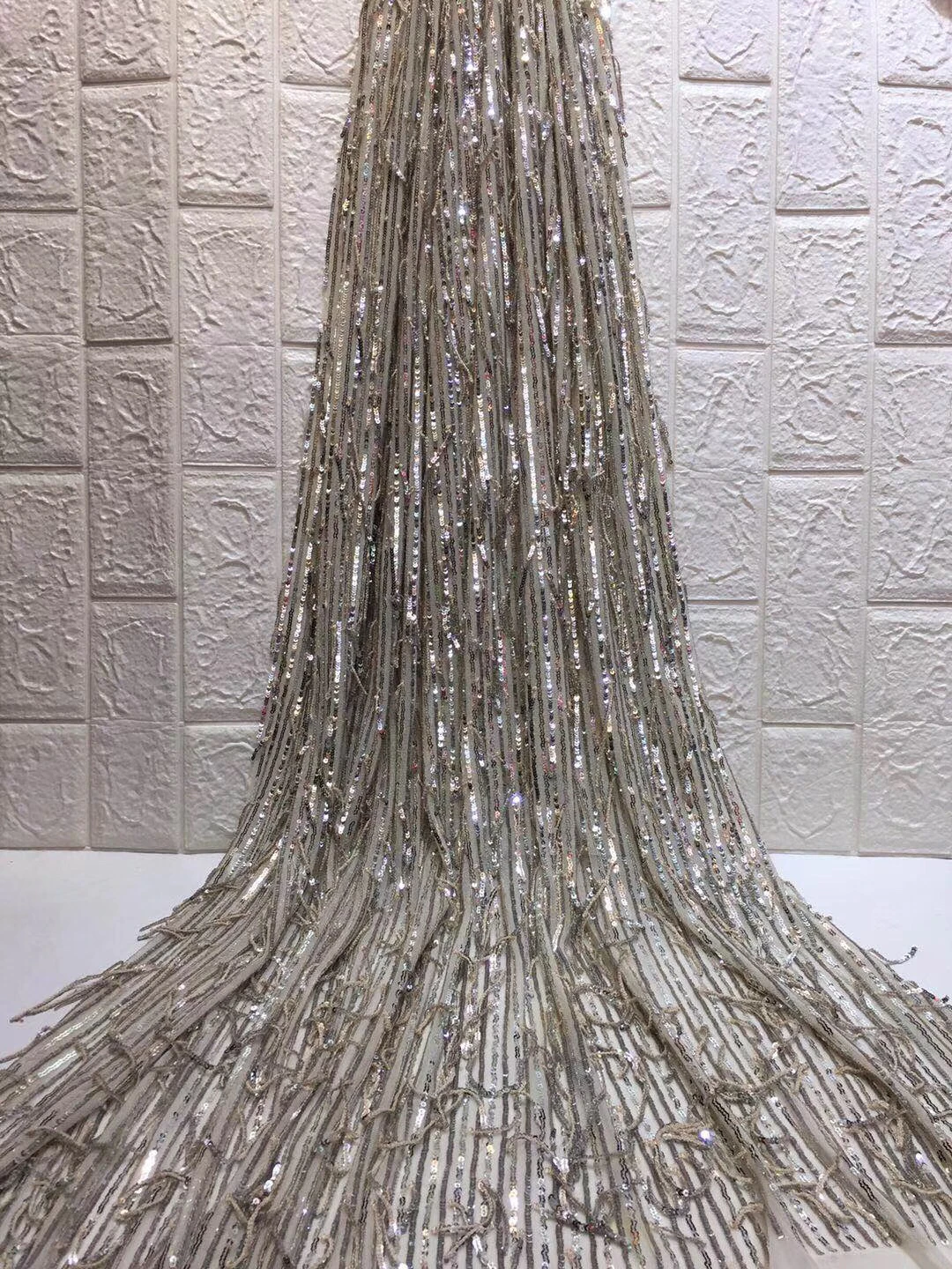 Африканская кружевная ткань с блестками 2021 Высококачественный кружевной